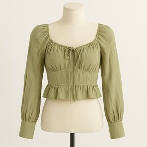 Petal and Pup Womens Milkmaid Top‎ Size XS Crop Cottage Coquette Fairy Grunge